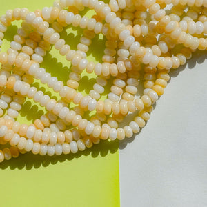 8mm Butter Yellow Smooth Dyed Jade Rondelle Strand