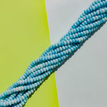 8mm Cloud Blue Smooth Dyed Jade Rondelle Strand