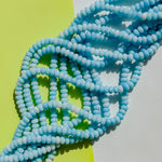8mm Cloud Blue Smooth Dyed Jade Rondelle Strand