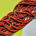 6mm Natural Red Jasper Rondelle Disc Strand