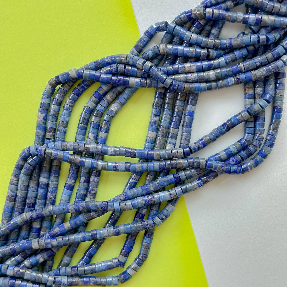 4mm Natural Blue Lapis Heishi Strand