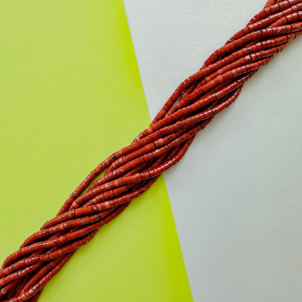4mm Natural Red Jasper Heishi Strand