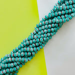 12mm Turquoise Stripe Cut Crystal Rondelle Strand