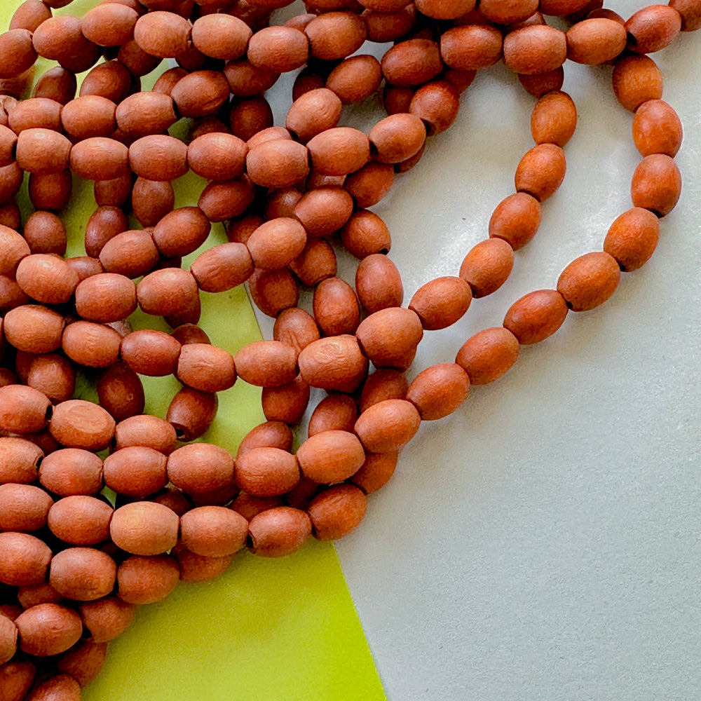 8mm Light Brown Wood Barrel Strand