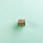 8mm Decorative Gold Large-Holed Pave Accent Bead