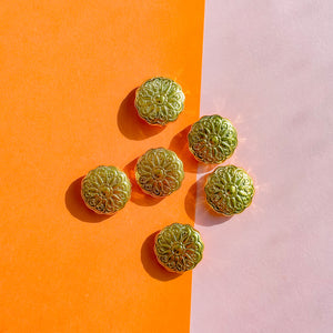 20mm Gold Plated Resin Decorative Coin Bead - 3 Pack