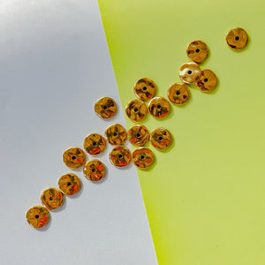 12mm Shiny Gold Pewter Wavy Disc Beads - 20 Pack