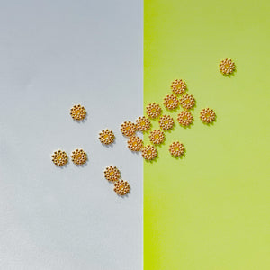 8mm Textured Gold Pewter Spacer Beads - 20 Pack