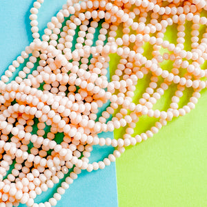 3mm Light Peach Faceted Chinese Crystal Strand
