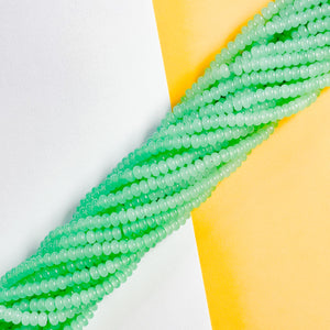 8mm Glowing Aqua Glass Rondelle Strand
