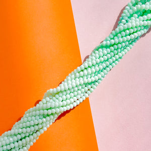 6mm Opaque Mint Crystal Rondelle Strand