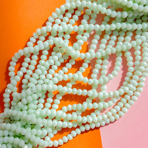 6mm Opaque Mint Crystal Rondelle Strand