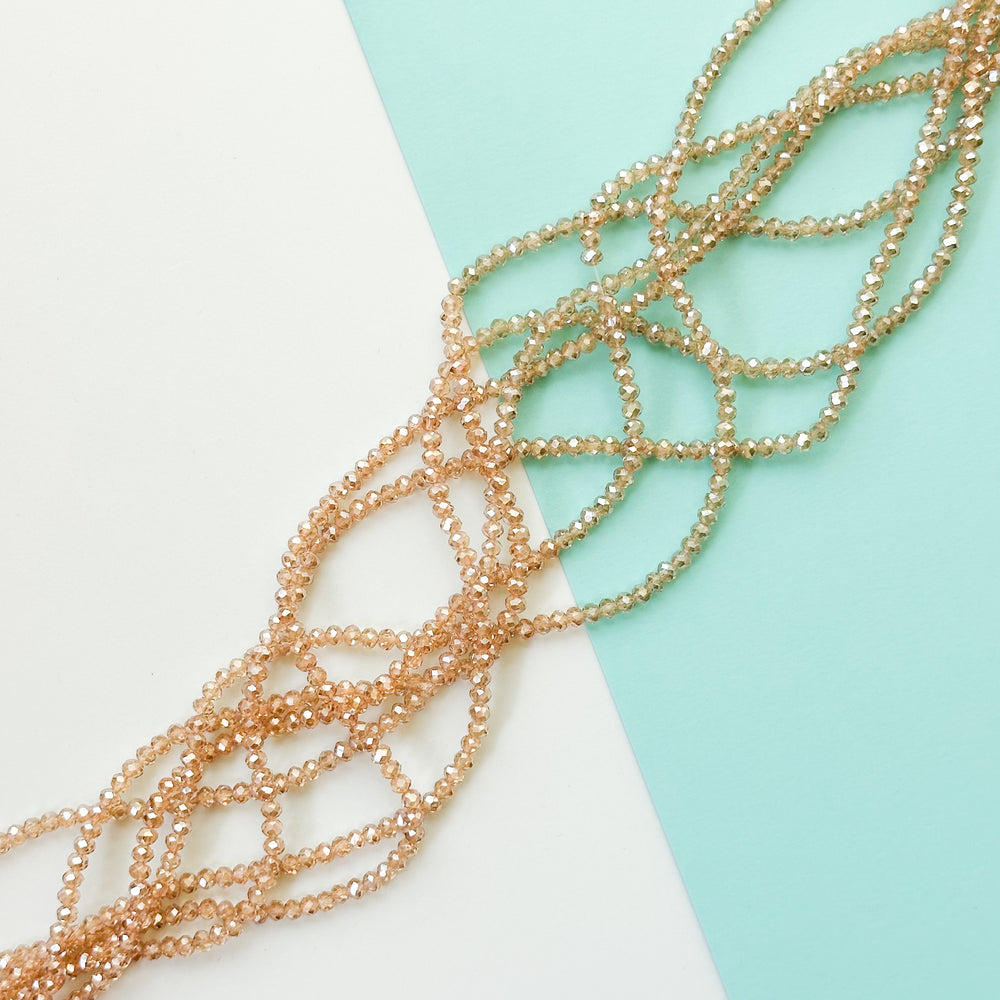 3mm Golden Glitter Faceted Crystal Rondelle Strand – Beads, Inc.