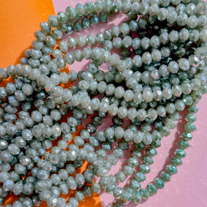 8mm Disco Latte Crystal Rondelle Strand