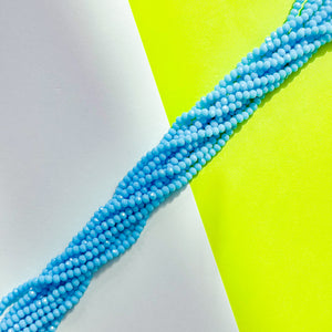 4mm Turquoise Blue Faceted Crystal Rondelle Strand