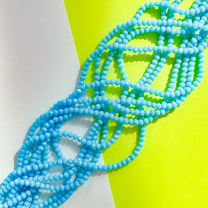 4mm Turquoise Blue Faceted Crystal Rondelle Strand