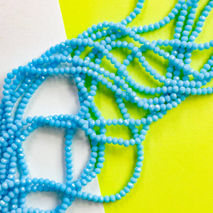 4mm Turquoise Blue Faceted Crystal Rondelle Strand
