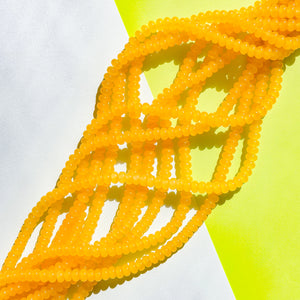 8mm Sunny Yellow Glass Rondelle Strand