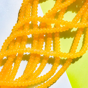 8mm Sunny Yellow Glass Rondelle Strand