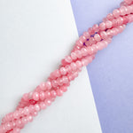 8mm Chalk Pink Dyed Jade Faceted Rondelle Strand