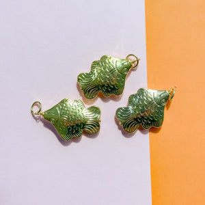 40mm Shiny Gold Lucky Fish Charm