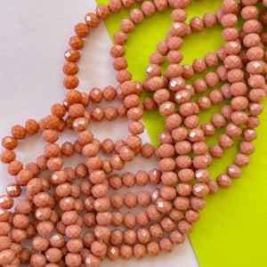 10mm Opaque Terracotta Crystal Rondelle Strand