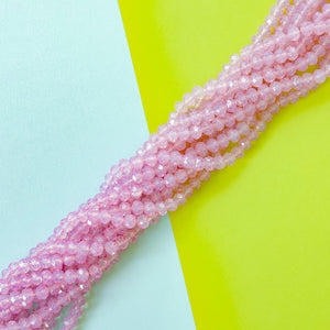 8mm Orchid Haze Faceted Crystal Rondelle Strand
