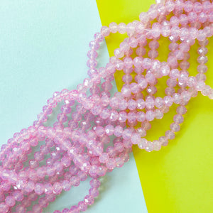 8mm Orchid Haze Faceted Crystal Rondelle Strand