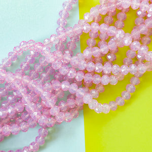 8mm Orchid Haze Faceted Crystal Rondelle Strand