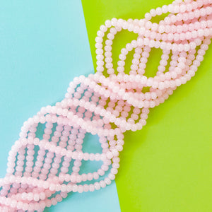 6mm Light Pink Glass Rondelle Strand