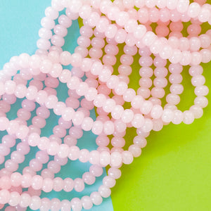 6mm Light Pink Glass Rondelle Strand