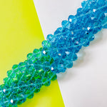 17mm Turquoise Water Faceted Jumbo Crystal Rondelle Strand