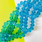 17mm Turquoise Water Faceted Jumbo Crystal Rondelle Strand