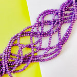 4mm Mirrored Purple Disco Crystal Rondelle Strand