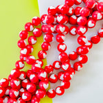 15mm Red Resin Love Bead Strand