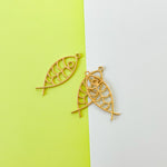68mm Matte Gold Lucky Fish Charm