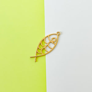 68mm Matte Gold Lucky Fish Charm