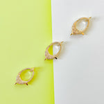 30mm Fancy Gold Plated Pave Lobster Claw Clasp with Ring