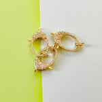 30mm Fancy Gold Plated Pave Lobster Claw Clasp with Ring