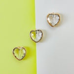 26mm Crystal Heart Gold Bezel Charm