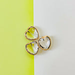 26mm Crystal Heart Gold Bezel Charm
