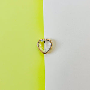 26mm Crystal Heart Gold Bezel Charm