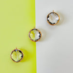 25mm Crystal Coin Gold Bezel Charm