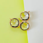 25mm Crystal Coin Gold Bezel Charm