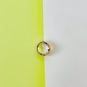 25mm Crystal Coin Gold Bezel Charm
