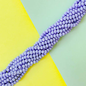8mm Periwinkle Faceted Crystal Rondelle Strand