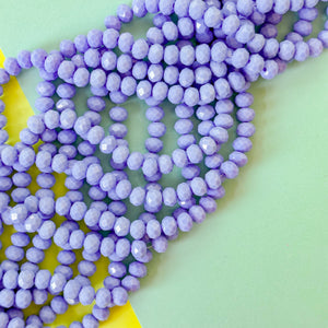 8mm Periwinkle Faceted Crystal Rondelle Strand