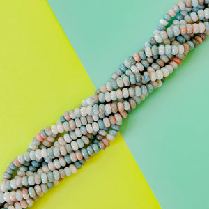 8mm Cactus Flower Smooth Dyed Jade Rondelle Strand