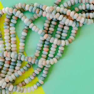 8mm Cactus Flower Smooth Dyed Jade Rondelle Strand
