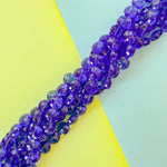 14mm Cobalt Fancy Coin Faceted Crystal Strand